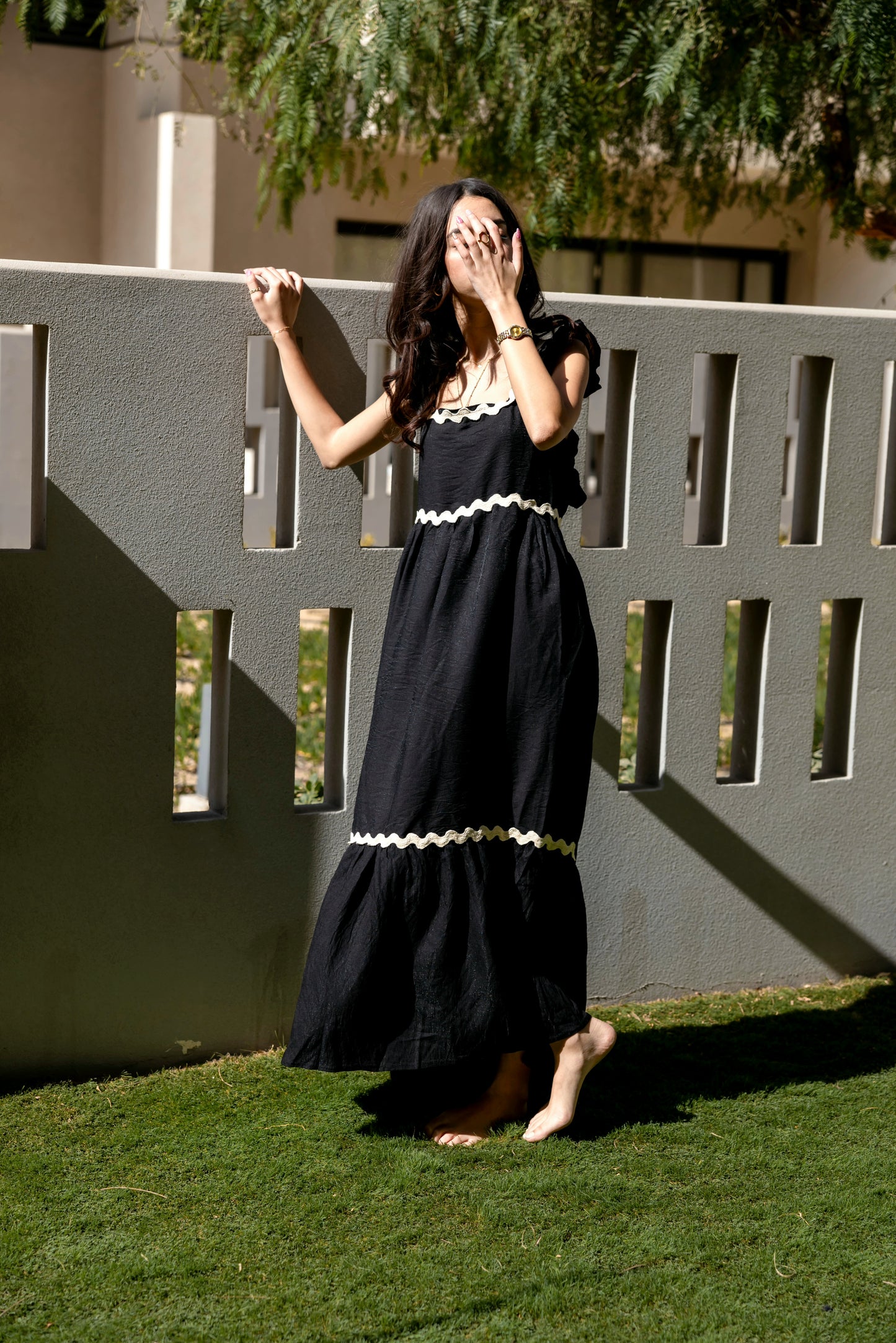 La Muse Backless Bow Tie Maxi Dress