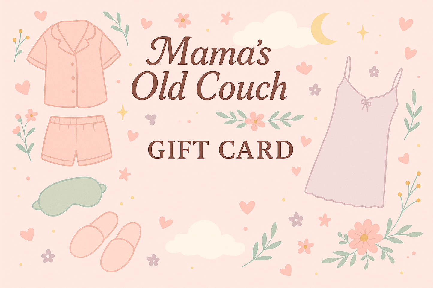 Gift card design without amount