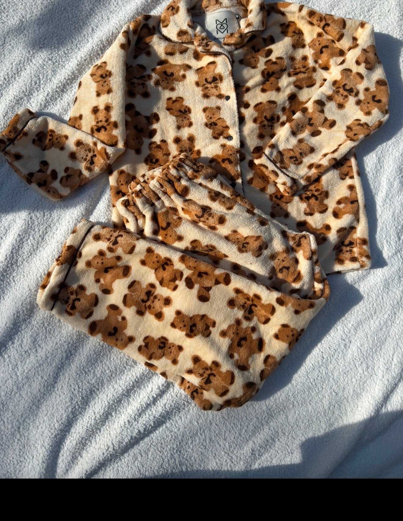 Teddy Bear PJ- long sleeves top + pants