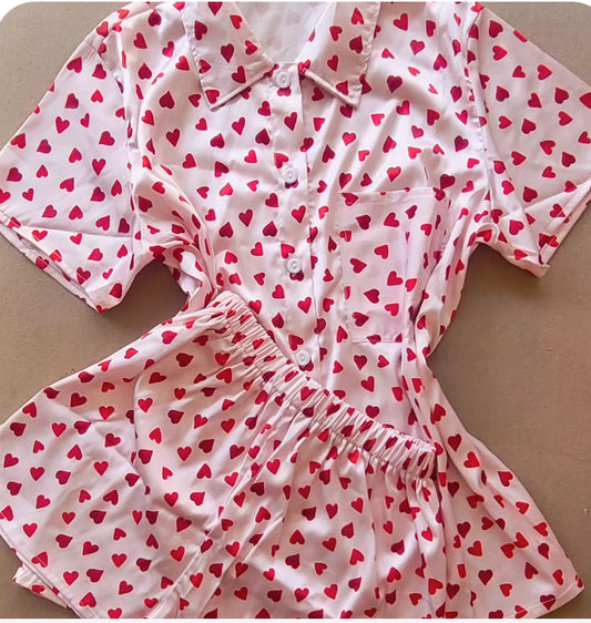 Short Sleeves/Shorts Satin Set